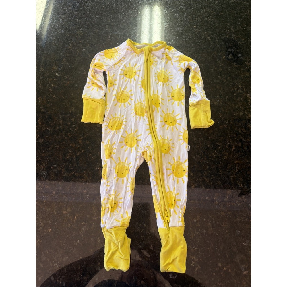 Little Sleepies Bamboo Zippy Sunshine 0-3 Month Convertible Feet Hands Soft